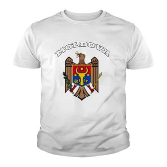 Moldova Coat Of Arms Tee Flag Souvenir Moldovan Youth T-shirt | Mazezy