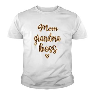 Mom Grandma Boss Youth T-shirt | Mazezy