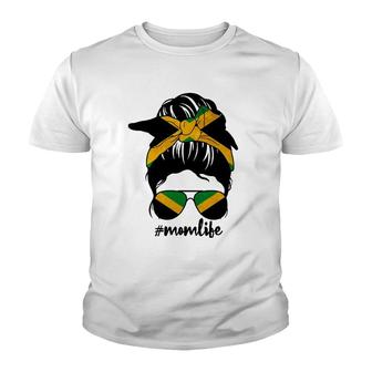 Mom Life Messy Bun Jamaican Flag Mother’S Day Jamaica Gifts Youth T-shirt | Mazezy