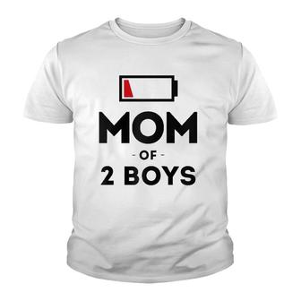 Mom Of 2 Boys Clothing Gift For Mother Wife Mom Funny Women Youth T-shirt | Mazezy
