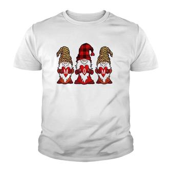 Mother's Day Gnomes Women Red Buffalo Plaid Leopard Print Youth T-shirt | Mazezy UK
