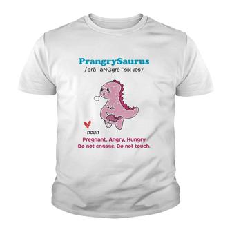 Mother's Day Pregnant Mom Prangrysaurus Pregnancy Surprise Youth T-shirt | Mazezy