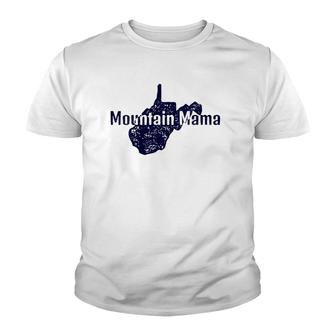 Mountain Mama Wv With State Distressed Design Youth T-shirt | Mazezy