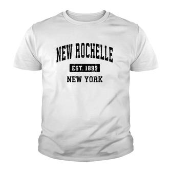New Rochelle New York Ny Vintage Sports Design Black Design Youth T-shirt | Mazezy