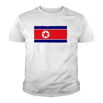 North Korea Flag Distressed Youth T-shirt | Mazezy