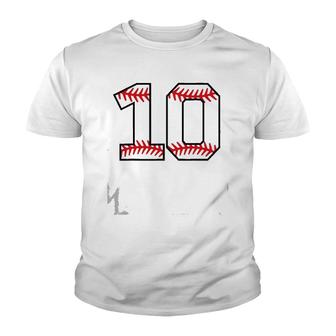 Number 10 Ten Baseball Lucky Favorite Jersey Number Youth T-shirt | Mazezy