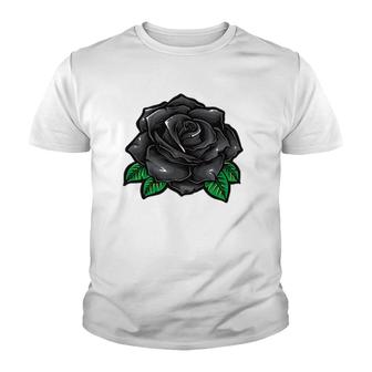 Occult Vintage Black Rose Gothic Youth T-shirt | Mazezy
