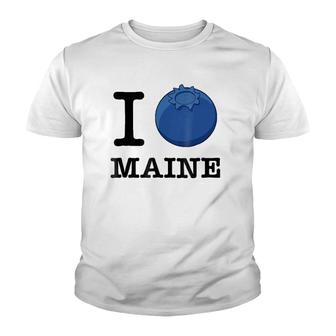 Official I Love Maine , Blueberry Design Tee Youth T-shirt | Mazezy