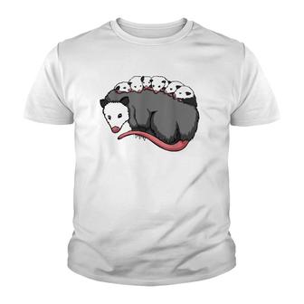 Opossum Mom Lovers Cute Possum Gift Possum Babies Rehad Youth T-shirt | Mazezy