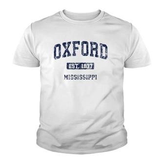 Oxford Mississippi Ms Vintage Athletic Sports Design Youth T-shirt | Mazezy
