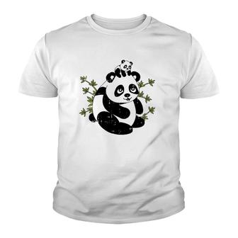 Papa Bear Panda Dad Baby Daddy Tee Cute Father's Day Gift Youth T-shirt | Mazezy