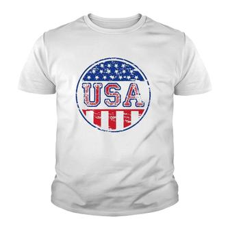 Patriotic America Usa Flag- For Proud Americans Youth T-shirt | Mazezy