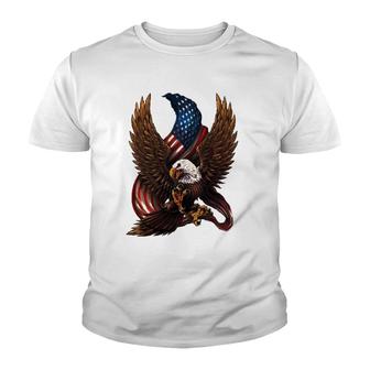 Patriotic American Design With Eagle And Flag Youth T-shirt | Mazezy