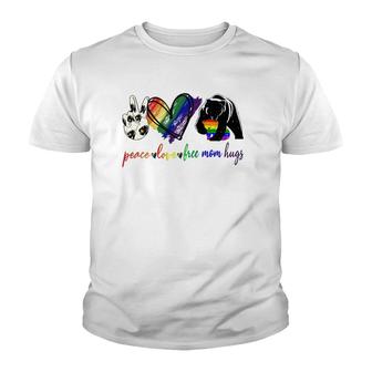 Peace Love Free Mom Hugs Bear Lgbt Mother's Day Youth T-shirt | Mazezy