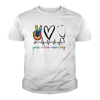 Peace Love Nurse Tie Dye Youth T-shirt | Mazezy