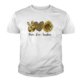 Peace Love Sunshine Sunflower Hippie Sunflower Lover Youth T-shirt | Mazezy