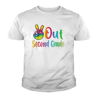 Peace Out Second Grade Tie Dye Graduation Class Of 2021 Ver2 Youth T-shirt | Mazezy