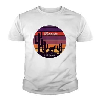 Phoenix Az Howling Coyote Silhouette Youth T-shirt | Mazezy