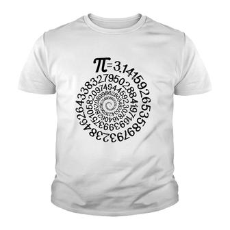Pi 314 Spiral Math Science Geek 314 Pi Day Stem Teacher Youth T-shirt | Mazezy