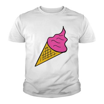 Pink Ice Cream Funny Art Print Tee Clothing Love Youth T-shirt | Mazezy CA