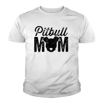 Pit Bull Mom Dog Lover Mother's Day Pitbull Face Zip Youth T-shirt | Mazezy