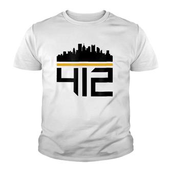 Pittsburgh Skyline 412 Design Men Women Youth T-shirt | Mazezy