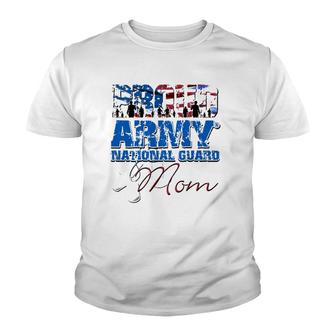 Proud Army National Guard Mom Usa Flag Mothers Day Youth T-shirt | Mazezy