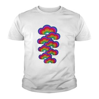 Rainbow Clouds Colorful Gender Flag Lgbt Lgbtq Gay Pride Youth T-shirt | Mazezy