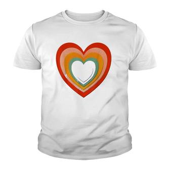 Rainbows And Heart Cutouts Valentines Love Youth T-shirt | Mazezy