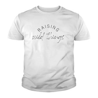 Raising Wild Things Mom Cute Mother's Day Youth T-shirt | Mazezy