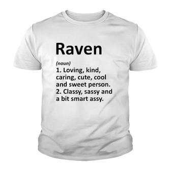 Raven Definition Personalized Name Funny Birthday Gift Idea Youth T-shirt - Thegiftio UK