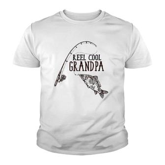 Reel Cool Grandpa Cute Happy Father's Day Fishing Youth T-shirt | Mazezy