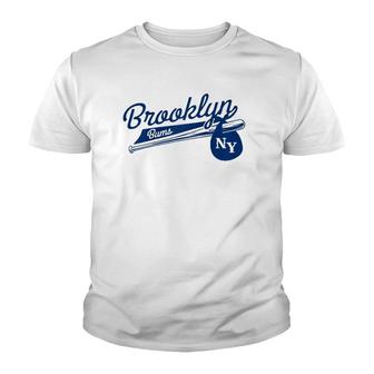 Retro Brooklyn Bums New York Baseball Ebbets Field Raglan Baseball Tee Youth T-shirt | Mazezy