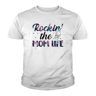 Rockin The Mom Life Funnt Youth T-shirt | Mazezy