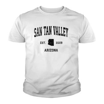 San Tan Valley Arizona Az Vintage Sports Design Black Print Youth T-shirt | Mazezy