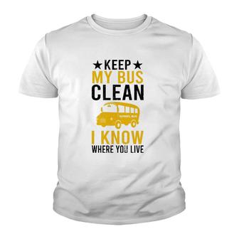 School Bus Driver Driving Bus Youth T-shirt - Thegiftio UK