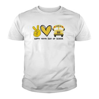 School Bus Driver Happy 100Th Day Of School Youth T-shirt | Mazezy