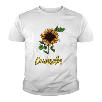 School Career Counselor Sunflower T Gift Youth T-shirt | Mazezy