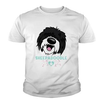 Sheepadoodle Mom Funny Dog Sheepadoodle Lovers Funny Illustration Gift For Mom Essential Youth T-shirt | Mazezy