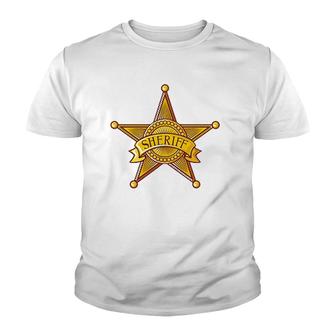 Sheriff Badge Uniforms Costume Gift Youth T-shirt | Mazezy