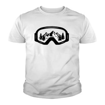 Ski Snowboard Skiing Goggles For Skiing Love Skiing Youth T-shirt | Mazezy