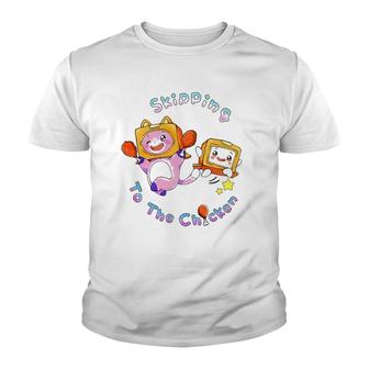 Skipping To The Chicken Lanky Art Box Youth T-shirt | Mazezy