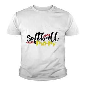 Softball Mom Letter Youth T-shirt | Mazezy