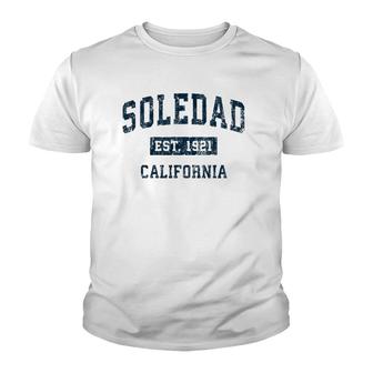 Soledad California Ca Vintage Sports Design Navy Print Youth T-shirt | Mazezy