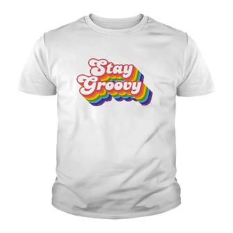 Stay Groovy Roller Disco Outfit Vintage 70S Costume Youth T-shirt | Mazezy