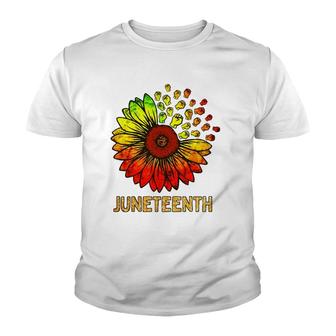 Sunflower Fist For Melanin Women Black History On Juneteenth Youth T-shirt | Mazezy