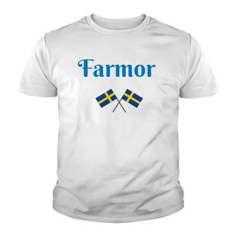 Swedish Grandmother Farmor Flags Sweden Father's Mother Youth T-shirt | Mazezy
