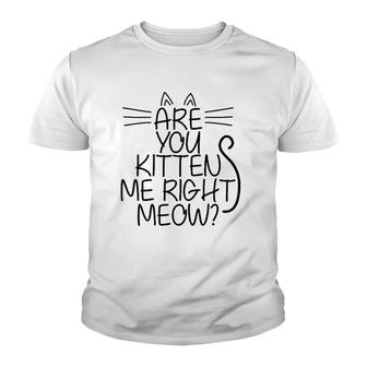 Sweet Cat Are You Kitten Me Right Meow Gift Youth T-shirt | Mazezy