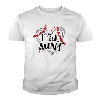 T Ball Aunt Heart Ball Mothers Day Youth T-shirt - Thegiftio UK