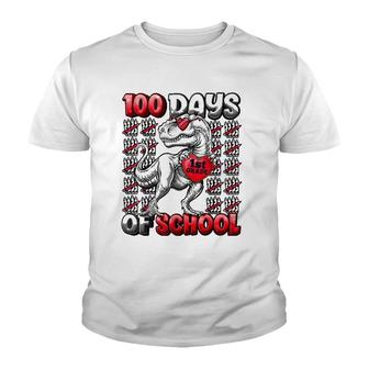T Rex 100 Days Of School 1St Grade 100 Days Smarter Youth T-shirt | Mazezy